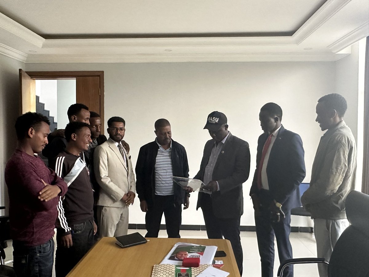 ProfKindeya's tweet photo. Met a delegation led by the President of All-Africa Students Union (AASU), Mr Osisiogu Osikenyi & briefed them the challenges we have in #Tigray in general & education in particular. We agreed to strengthen partnership on joint advocacy, capacity building & reconstruction, among other things. The team has visited Al’asa school at Dogu’a Tembien & witnessed its damage due to the war!