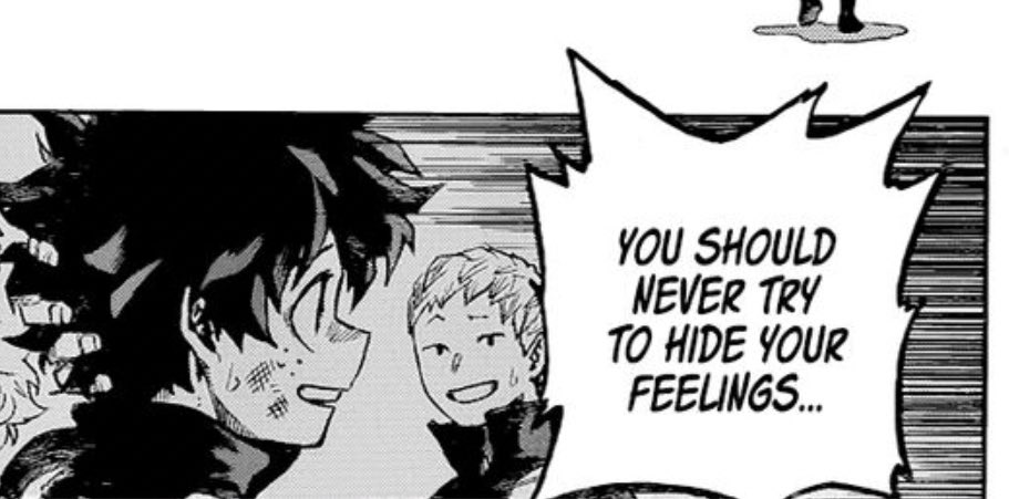 SugarArtt's tweet photo. man i sure hope we could see who deku was smiling at in this panel… oh wait https://t.co/ShsEGuohS8