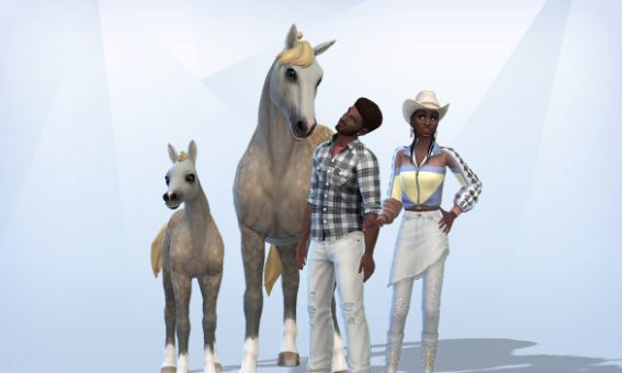 Sims4Sarah's tweet photo. I just uploaded Single Dad Turned Rancher to #TheSims4 Gallery. They are Sims 451 &amp; 452 in my #AllTheHair series where I use all the game hairstyles. #HorseRanch #Sims4HorseRanch https://t.co/W6rdqxgu7e