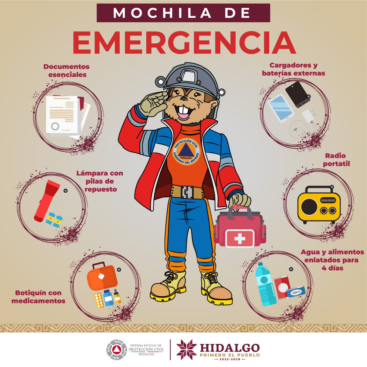 HuastecasNews's tweet image. #HuastecasNewsHIDALGO
En caso de inundaciones o cualquier fenómeno meteorológico, no olvides tener lista tu #MochilaDeEmergencia.
Conoce lo que debe contener.
Por una cultura de prevención.
@SSPCyGRHgo
@gobiernohidalgo