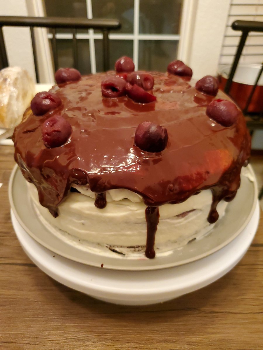 oogle74's tweet photo. Happy birthday shadow! I made a black forest cake with chocolate ganache to celebrate! ❤️ #sliceofshadow https://t.co/JEbGAhGYu2
