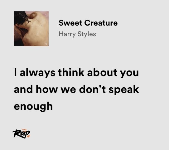 RT @thepopquote: harry styles / sweet creature https://t.co/4XYJC2W6uU