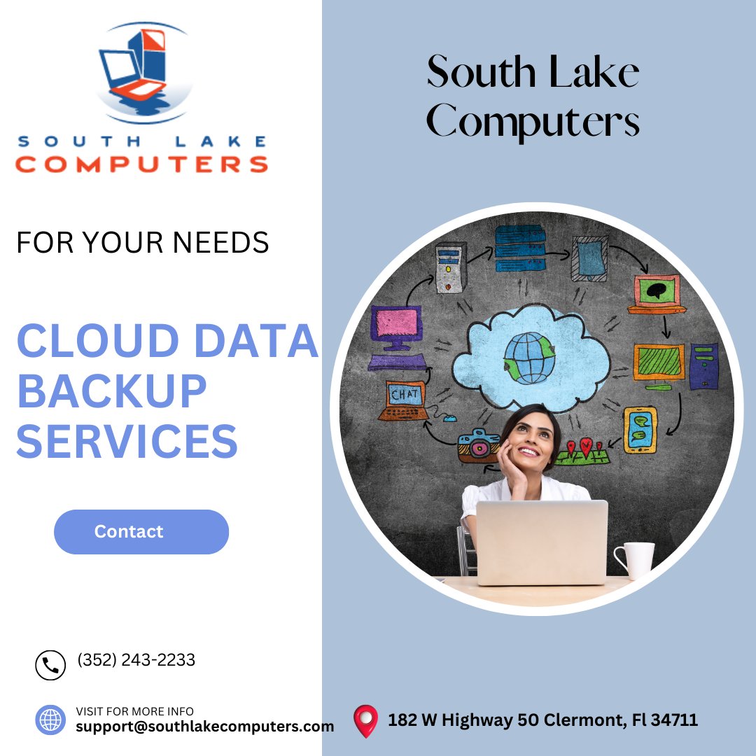 ☁️ Keep your valuable data safe and secure with our Cloud Data Backup Services! Never worry about losing important files again. Visit our website to learn more about how we can protect your data in the cloud. 💻  Visit our website to learn more! 🌐 southlakecomputers.com