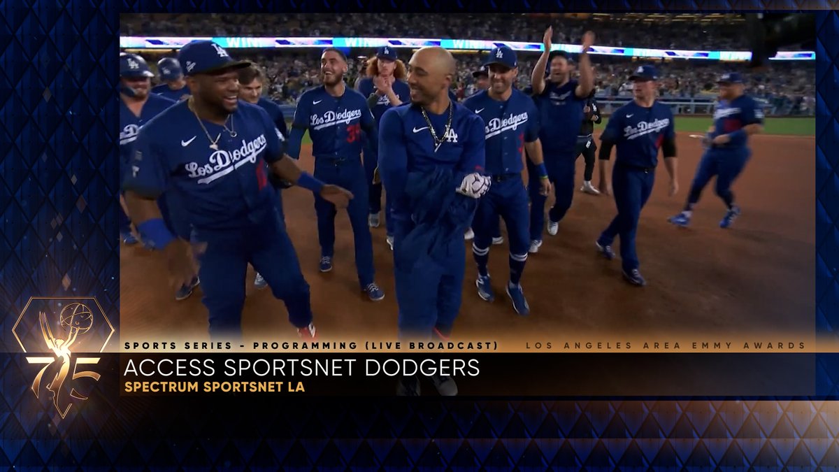 TelevisionAcad's tweet photo. The #LAEmmys for Sports Series, Live Broadcast goes to Spectrum SportsNet LA (@SportsNetLA) for “Access SportsNet Dodgers.” https://t.co/XvEIaK8cll