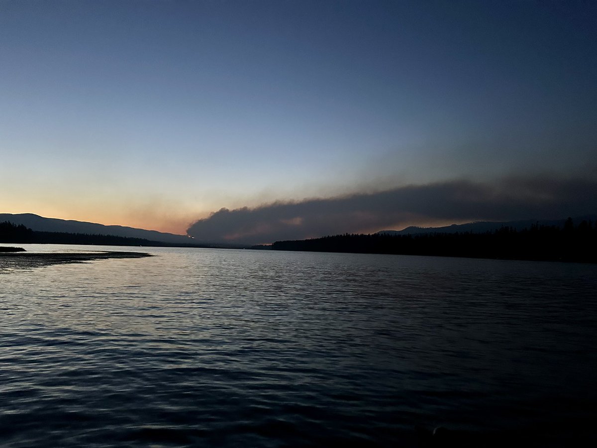 View of the Colt Fire at 10pm on July 22nd from Seeley Lake, MT #ColtFire #MontanaFire