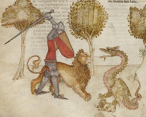 bthomasa's tweet photo. The Welsh Arthurian knight Owain had a special bond with wild animals. His most loyal companion was a lion he had saved from a giant serpent, and he also commanded 300 magical ravens. This kinship may be due to his mother being the fairy goddess Modron.
#FolkloreSunday https://t.co/rn633KS7bF