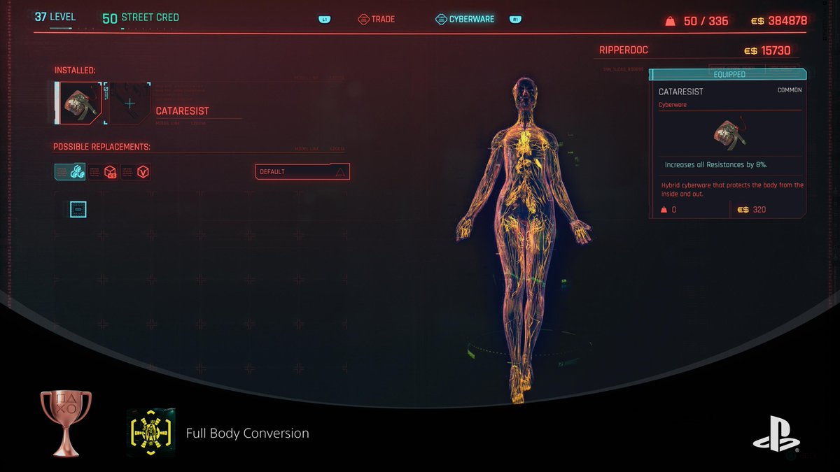 Cyberpunk 2077
Full Body Conversion (BRONZE)
#PlayStationTrophy #PS5Share, #Cyberpunk2077 https://t.co/nfhhuLA9cT