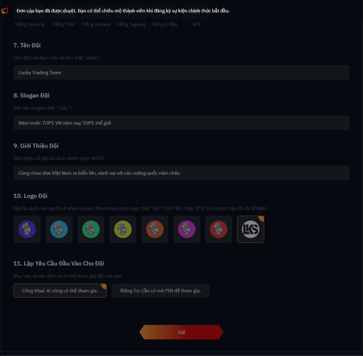 LuckyStudent02's tweet photo. THÔNG BÁO TÌM ĐỒNG ĐỘI THAM GIA GIẢI FUTURE WSOT 2023 SÀN BYBIT
 
     Tháng 7/2022, mình từ một thằng vô danh được mọi người biết đến thông qua giải WSOT Bybit thế giới 2022. Lúc đó dẫn Team đi đánh giải được TOP1 VN nhưng chỉ xếp TOP mấy chục thế giới.

     Với kinh nghiệm làm Leader Team sau vài giải vừa qua thì mình đang có niềm tin rằng năm nay quay trở lại với giải Bybit to nhất trong năm với tổng thưởng 8 triệu$ thì mình sẽ đưa được Team đứng trong TOP5 thế giới. Nếu may mắn được ước thì sẽ ước là TOP1.

Thông tin về cuộc thi:

   - Tranh Tài Đội Nhóm: Cuộc thi Trading giữa các Team và cá nhân. Thời gian 7/8/2023 - 27/8/2023. Top 10 dựa trên P&L đội (%) và top 150 dựa trên KLGD cá nhân và lợi nhuận cá nhân sẽ chia sẻ tổng thưởng 6.000.000 USDT. Đặc biệt nếu nhanh chóng Join team trong khoảng thời gian sớm 24-27/7 sẽ nhận được 50$ tiền thưởng.
   - Đấu Trường Xổ Số: Thời gian 24/7/2023 - 17/8/2023. Hoàn thành nhiệm vụ để nhận $1.000 BTC hoặc NFT WSOT bản giới hạn mỗi ngày.
   - Sao Chép Giao Dịch: Thời gian 13/7/2023 - 27/8/2023. Tham gia Lễ Hội Sao Chép Giao Dịch với tư cách là Nhà Giao Dịch Chính hoặc Người Theo Dõi để chia sẻ tổng thưởng 150.000 USDT.
   - Phần Thưởng Lucky Draw: Hoàn thành nhiệm vụ hàng ngày để nhận lượt quay thưởng. Giải thưởng là BTC, NFT, Lamborghini & Rolex.
   - Chi tiết xem tại: https://t.co/hr6MjJXHuE
     
     Giải thưởng của cuộc thi này là lớn nhất thế giới trong năm nay rồi. Nếu giành TOP1 thì tất cả thành viên đội sẽ chia nhau lên đến 1,8 triệu$.
     Vì vậy mình đăng bài viết này với hy vọng tuyển mộ được thật đông các bạn join chung 1 team đặc biệt là các ProTrader, chung sức với ước mơ đưa được VN ghi danh trên bản đồ Trading thế giới.

- Nếu bạn chưa có tài khoản Bybit có thể tạo một tài khoản theo link và chờ đến 24/7 Join Team sớm để nhận thưởng 50$: https://t.co/i7OrxmMFG6
- Nếu bạn đã có tài khoản Bytbit rồi có thể chờ join Team hoặc thao tác chuyển KYC mất 10 phút thực hiện.

     Nếu cần thêm thông tin có thể nhắn tin cho mình tại đây nhé: https://t.co/iORPXkTeph

    Rất háo hức và vinh dự được cùng các bạn đồng hành leo Top trong giải Bybit tháng 8 tới đây.

Trân Trọng Thông Báo.
#bybit #Wsot2023