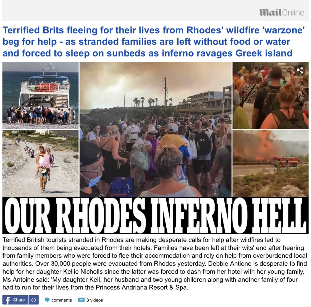 MrMatthewTodd's tweet photo. Mediterranean summer holidays are no longer safe. The mediterranean is no longer safe. We’ll kid ourselves a little longer but that world has gone. And the media didn’t warn any of us it was about to happen. #rhodesfire https://t.co/0GHy9otvjJ