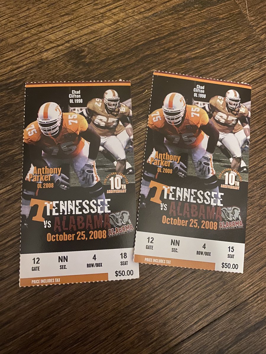 This is why I’ll always miss paper tickets

I’ve been digging thru the depths of my closet and I found my tickets to my 1st ever Tennessee football game. 5 days before my 10th birthday https://t.co/6Bo1N8rrmp