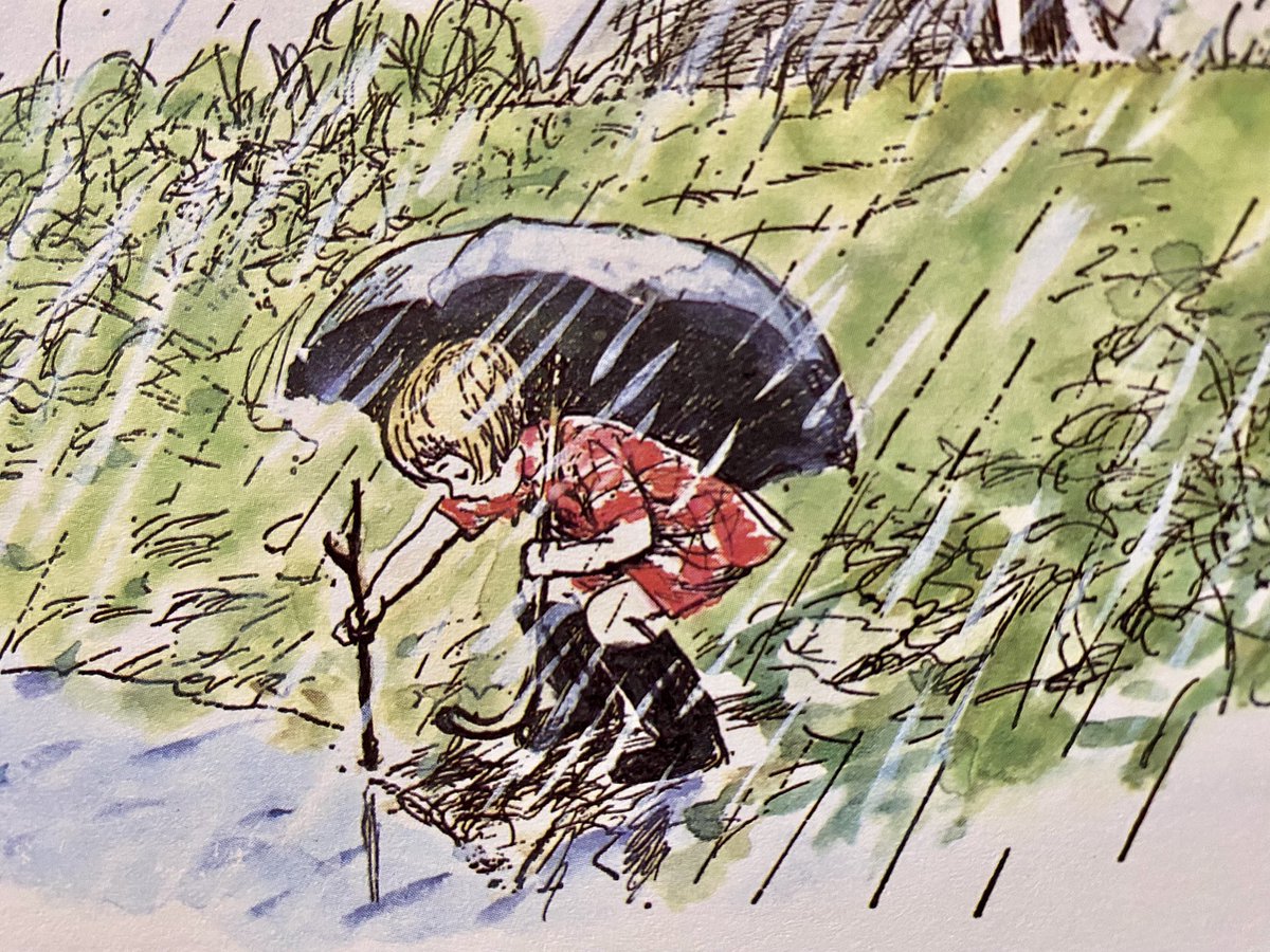“The water was over the top of the river and coming towards. It rained and rained and rained, and though the river and the stream joined hands and the entire meadow became a lake, and though the rose garden disappeared, the floods never reached the house.” ~C.R.Milne #rain