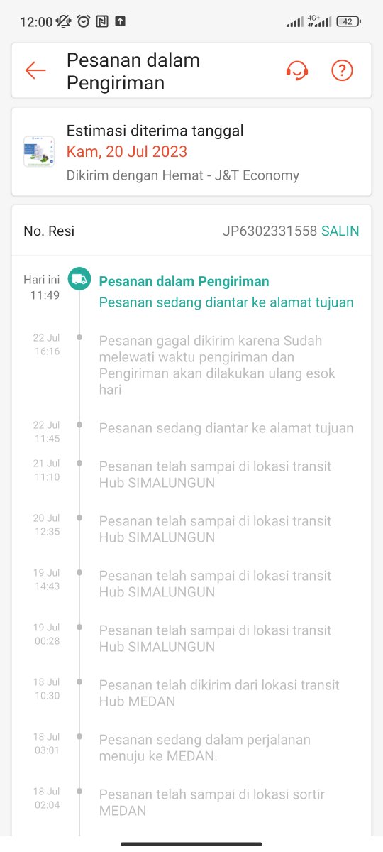 nite_ta's tweet photo. @jntexpressid tolong di cek atas resi yg ini tidak usah di antar lagi ke saya, saya sudah tidak butuh, terlalu lama di proses melebihi estimasi https://t.co/9SwudPRrZr