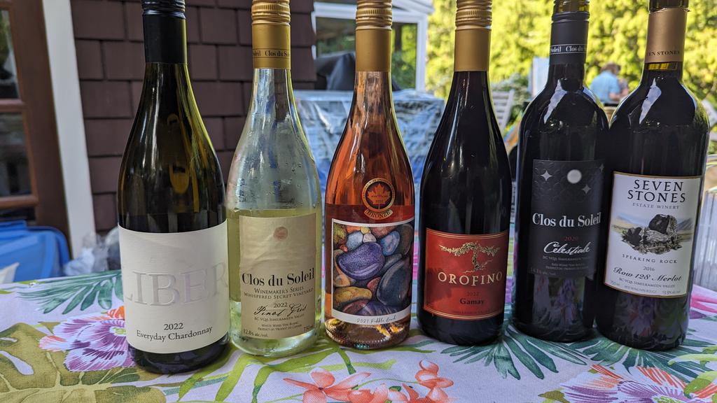 #bcwine #similkameen themed tasting for #bowenisland 'Art in the Garden' tonight. @LiberFarmWinery @ClosduSoleil @OrofinoWinery @SevenStonesWine #bcwinechat