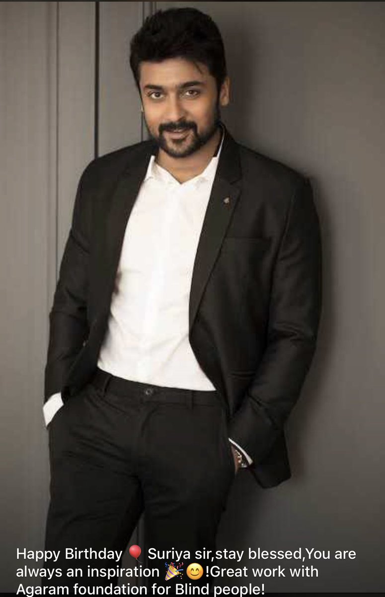 KRRISH (@harikrishna144) on Twitter photo Happy birthday 🎈 Suriya sir stay blessed , you are a great inspiration , Great work of Agaram foundation stands for Blind people!😊🎉<a href="/Suriya_offl/">Suriya Sivakumar</a> Happy birthday 🎈 Suriya sir stay blessed , you are a great inspiration , Great work of Agaram foundation stands for Blind people!😊🎉<a href="/Suriya_offl/">Suriya Sivakumar</a>