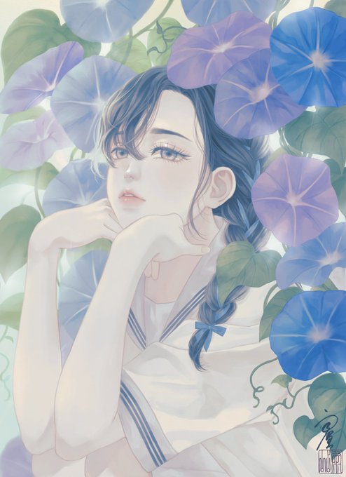 「black hair morning glory」 illustration images(Latest)