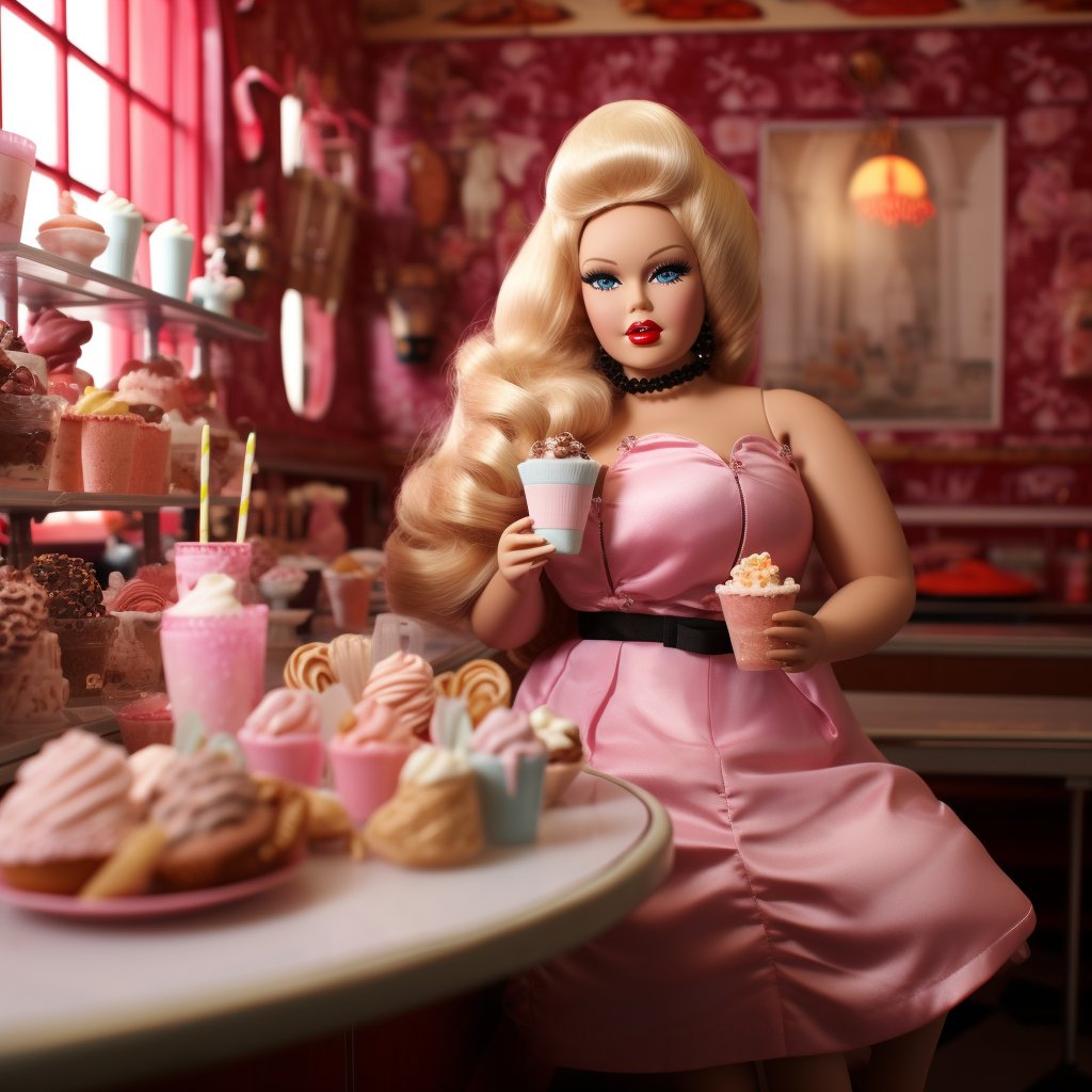 Fat Barbie says go ahead and have three scoops, you devil!