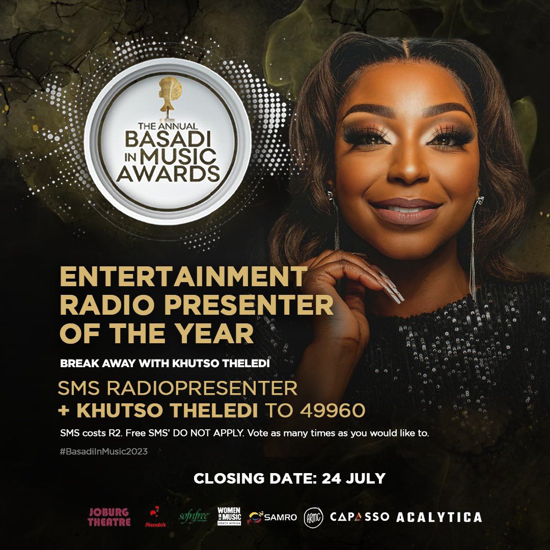 Happy Sunday Mzansi & to you wonderful & loyal Breakers 💞🤗. 

It's a brand new day, please continue voting for our beautiful & talented Sis Khutso Theledi 🙏

Kindly SMS; RADIOPRESENTER + KHUTSO THELEDI to 49960. 

Spread the word please, like & retweet.
#VoteForKhutsoTheledi