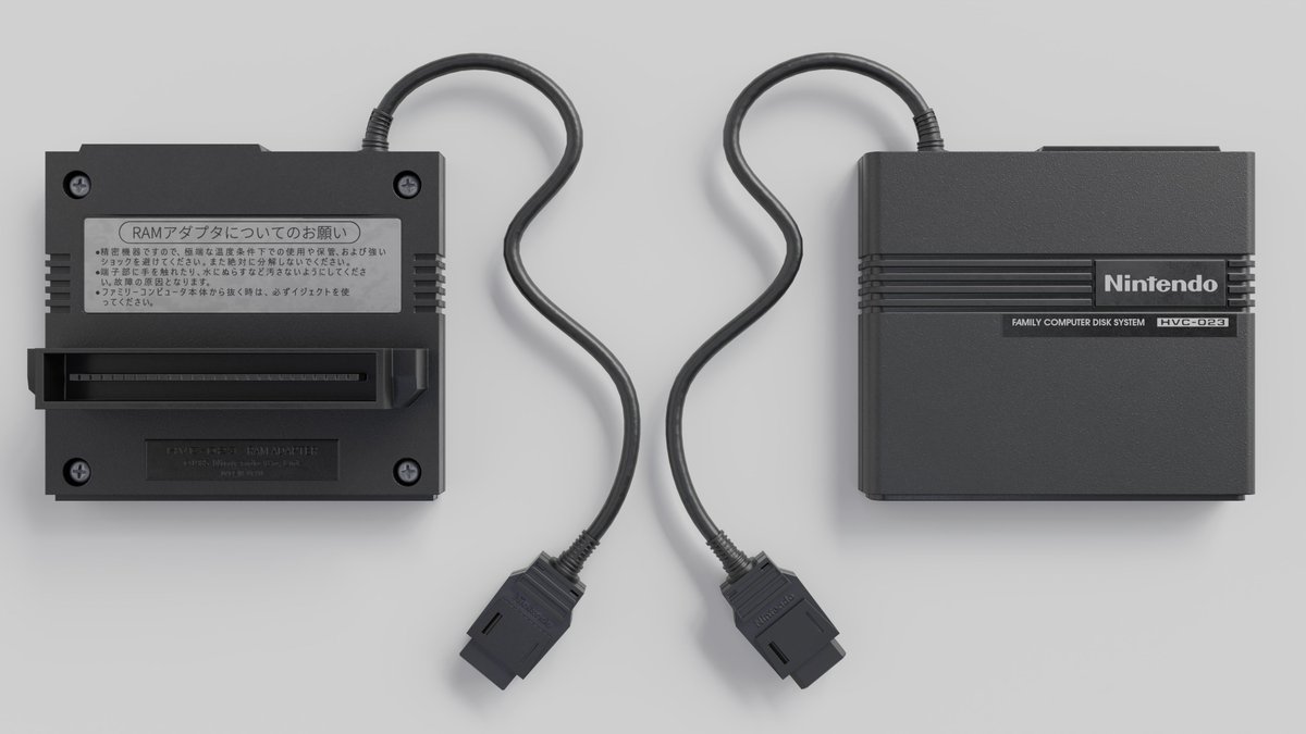 SwagMiester49's tweet photo. Famicom Disk System made in #blender (and substance painter) - includes the system, RAM Adapter, Disks, and a little Diskun!

https://t.co/Mtkw6DMclI https://t.co/tHL7obh8gl