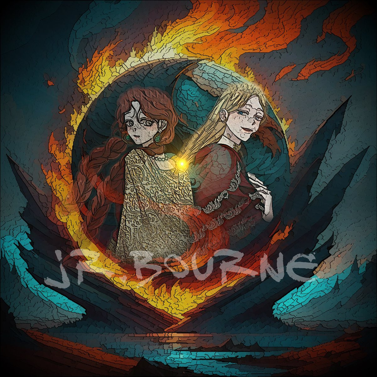 Bourne9Jr's tweet photo. I see that people are again creating this rivalry/hate between Maxi and Agnes, so here’s my contribution to a good friendship.

Fire and Earth

#상수리나무아래 
#리프탄
#맥시 
#AgnesReuben #maxicalypse #maximilliancalypse #utot #undertheoaktree #utotfanart #undertheoaktreefanart https://t.co/J8SijsWUmt