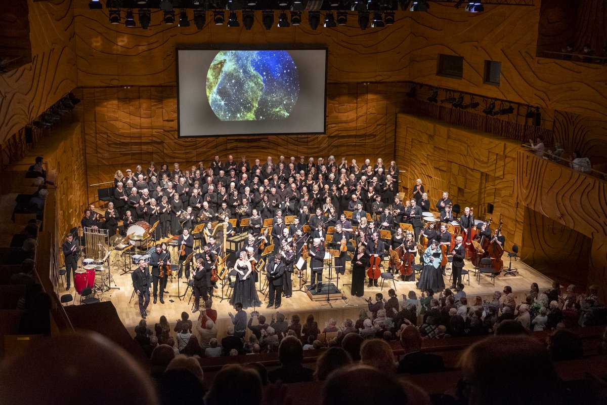 My mad music-science project is complete, my dream has come true. Our performance of Origins – of the Universe, of Life, of Species, of Humanity on Tuesday received a standing ovation from the sell-out crowd at the Melbourne Recital Centre.