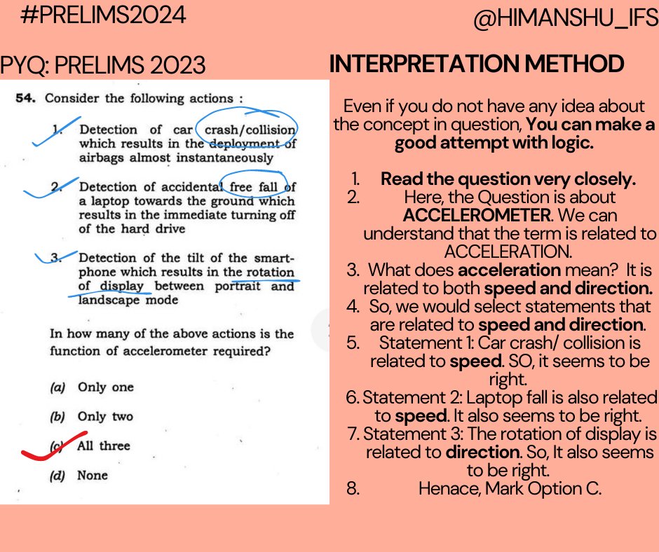 Himanshutyg_ifs's tweet photo. Crack the UPSC CSE Prelims 2024 like a pro! 📚🧠
💪 Demonstrating the power of logic and basic understanding in tackling even the most complex questions. #UPSC2024 #upscprelims2024 #CSEPrep #LogicWins #NeverStopLearning #IFS
💡Check this INTERPRETATION METHOD.
For UPSC CSE/IFS Guidance: https://t.co/FCbydfgmux