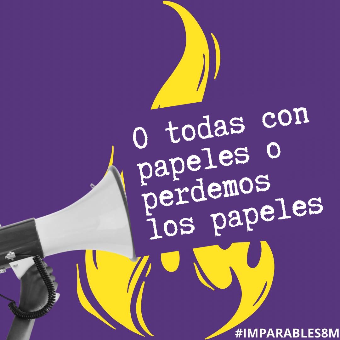 #Imparables8M porque sabemos que el feminismo será antirracista o no será  ✊🏿 ¡queremos papeles y derechos para todas, pero todas, todas, todas! #RegularizacionYA