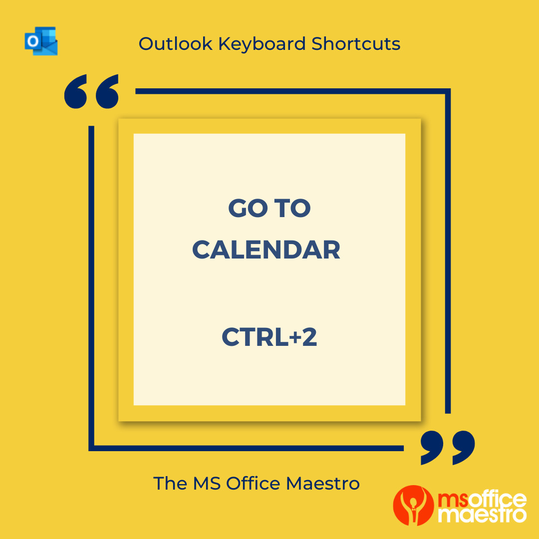 TomorrowsVA's tweet image. Keyboard shortcut - in Outlook to go to calendar press Ctrl + 2

#va #ea #pa #learn #Outlook #keyboardshortcut