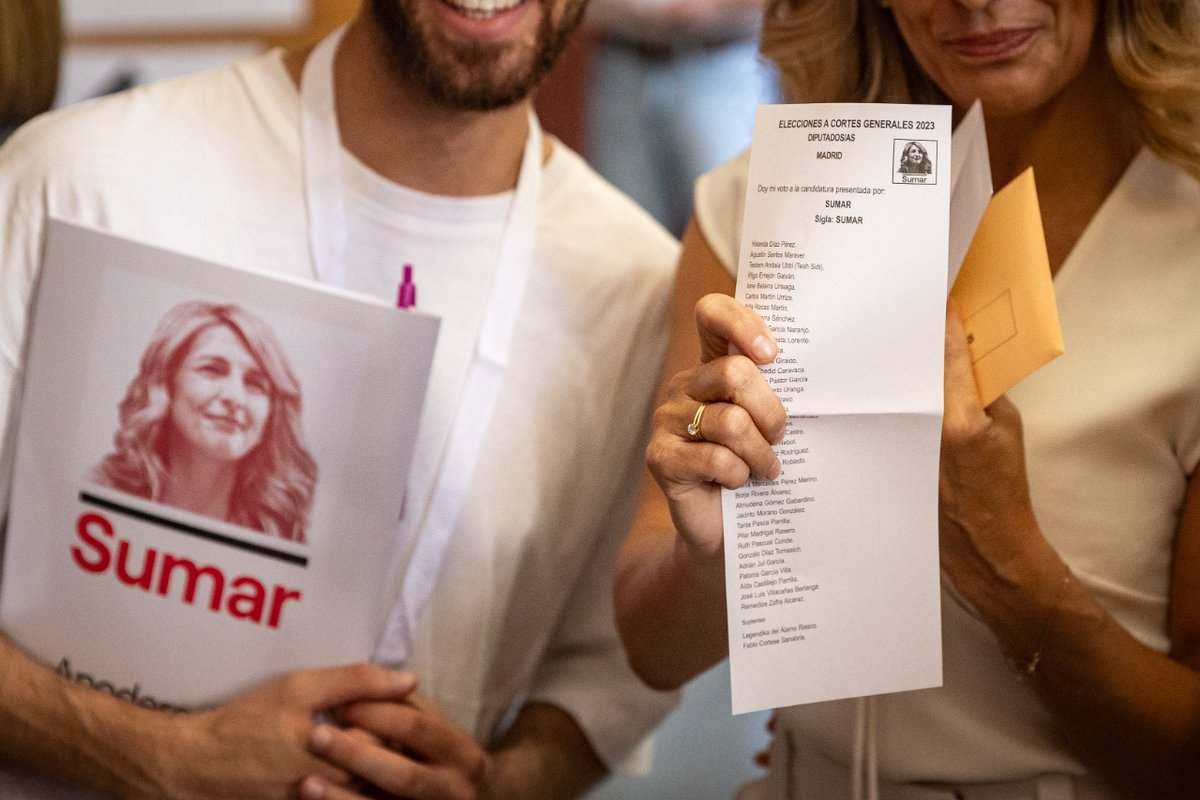 sumar's tweet photo. Ya ha votado @yolanda_diaz_

¿Y tú? #EleccionesGenerales #Sumar23J https://t.co/l5BCYCS6k3