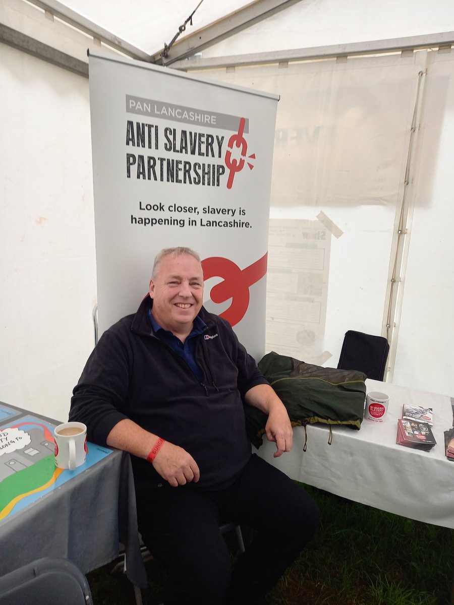 Ruth35124207's tweet photo. @PLASPsupport is at @royallancsshow -it's a wet day but we're all here in the Churches Together tent to raise awareness of #modernslavery and #humantrafficking particularly within rural communities. https://t.co/CcIToiHeu1