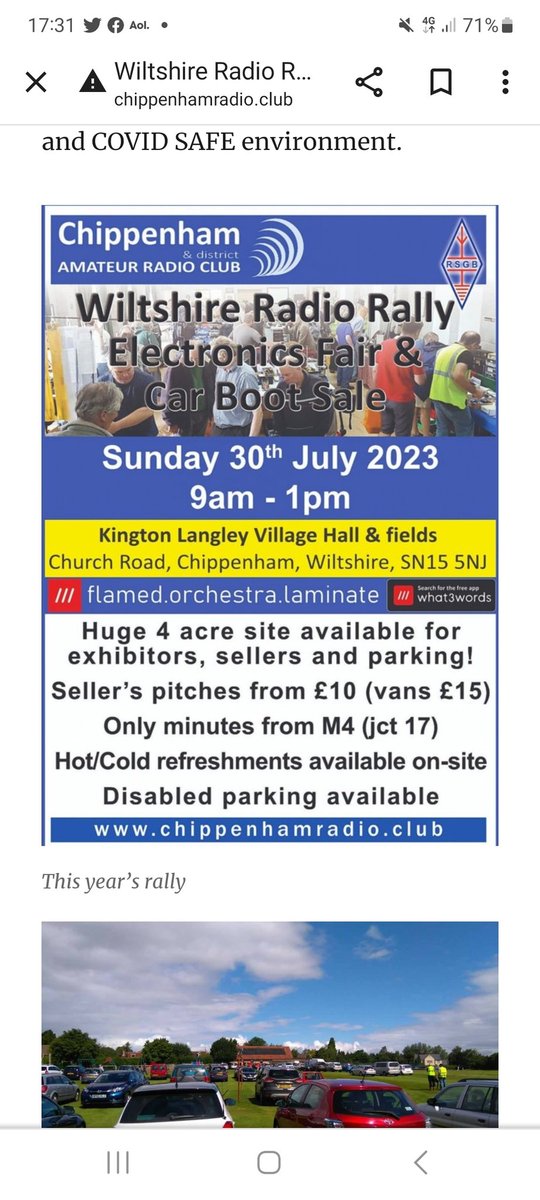 The Rally takes place next Sunday the 30th July regardless of the weather 🌞🌞🌞🌨🌨🌨🌤🌤🌤🌞🌞🌞 We look forward to welcoming you next weekend. 
#hamr #Chippenham #rsgb #Trowbridge @HamRadioUK @NevadaRadio #Linda's @wsplc @moonrakerukltd @M1eccAntennas @lamcomms @theRSGB