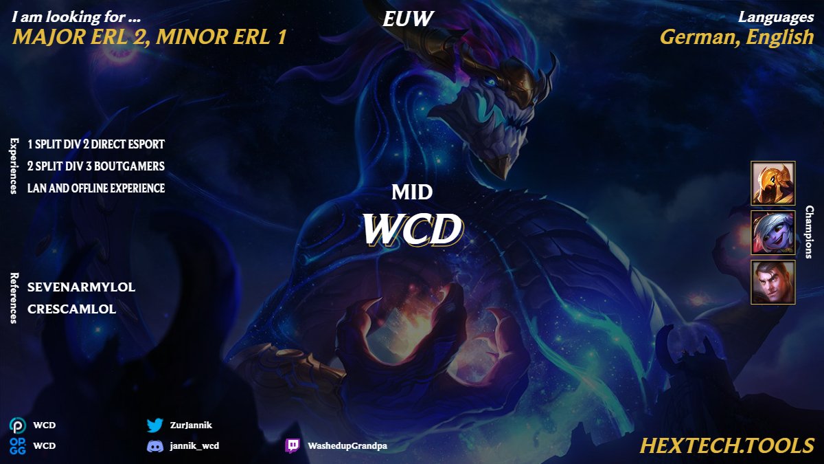 ZurJannik's tweet photo. After a tough split, Direct Rising Esports allowed me to explose my options for the upcoming split. I am still very dedicated to prove myself in the bigger leagues.   VODs of SoloQ/Scrims/Officials upon request.
@LFT_LoL_EU  @LoL_LFT @lft_prime 1/2 https://t.co/HK4A8CzOZT