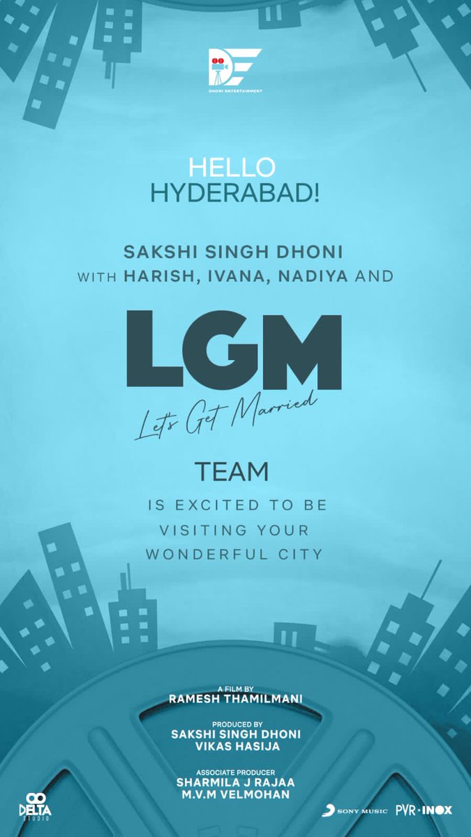 Here's an Exciting News,

@SaakshiSRawat, Team #LGM    @iamharishkalyan, @i__ivana_ & @ActressNadiya will be visiting Our City Hyderabad Tommorow to promote the Film !! 🎬🔥

#LGMFromJuly28 | @DhoniLtd | #LGM
