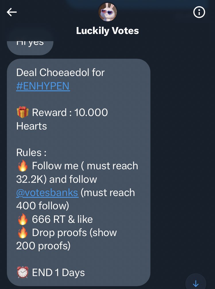 memoirpjs's tweet photo. Deal Choeaedol for #ENHYPEN 

🎁 Reward : 10.000 Hearts 

Rules : 
🔥 Follow me ( must reach 32.2K) and follow @votesbanks (must reach 400 follow)
🔥 666 RT &amp; like 
🔥 Drop proofs (show 200 proofs)

⏰ END 2 Days*

#ENFuelUp #ENVOOSTERS https://t.co/uif25q2vl9