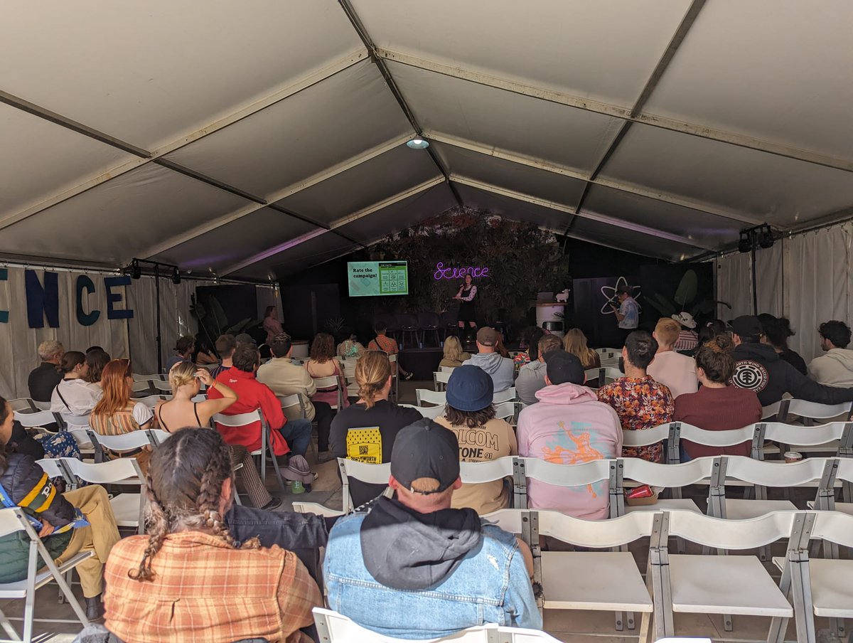 TheMatilda_USyd's tweet image. A busy day at @SITG for @DrStockings, fronting the #ScienceTent to lead the #VapeVent focus group and answer all our burning questions on #vaping. Keep an eye out to see the results and what Australians really think about vaping.  #SITG2023 
📷 @Jack_MWilson