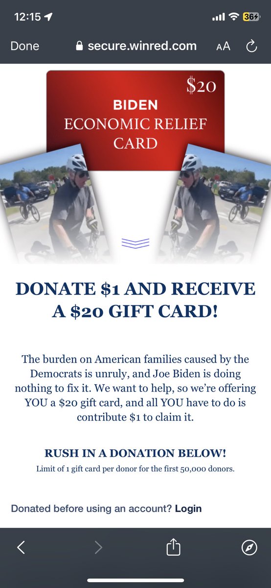 South Dakota Gov. Doug Burgum’s 2024 presidential campaign has been offering people $20 gift cards to donate as little as $1 to him. (To get on the GOP debate stage, candidates need at least 40,000 unique donors.) https://t.co/K6dUOGYC3W https://t.co/m1TWmE2OeM