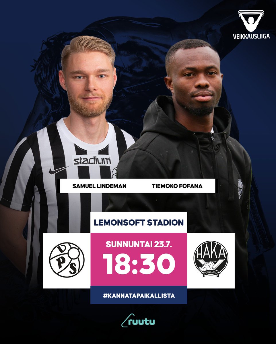 Veikkausliiga's tweet photo. Viikonlopun kierroksen päättää Ruudun studio-ottelu VPS-FC Haka.
⚽️ VPS-FC Haka
⏰ 18.30
🏟 Lemonsoft Stadion
🎫 https://t.co/zAp7T42KbB
🖥 Ruutu
Edellinen kohtaaminen:
22.5.2023 Veikkausliiga
FC Haka-VPS 2–2
#veikkausliiga #VPSHAKA https://t.co/VZe2SGeKbT