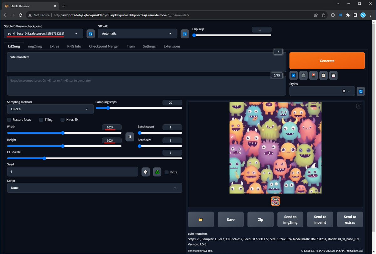 camenduru's tweet image. Somewhere in github.com/camenduru, there is a working #SDXL #webui 🦒 colab. Can you find where? 🐇🥚🐰🥚 😝