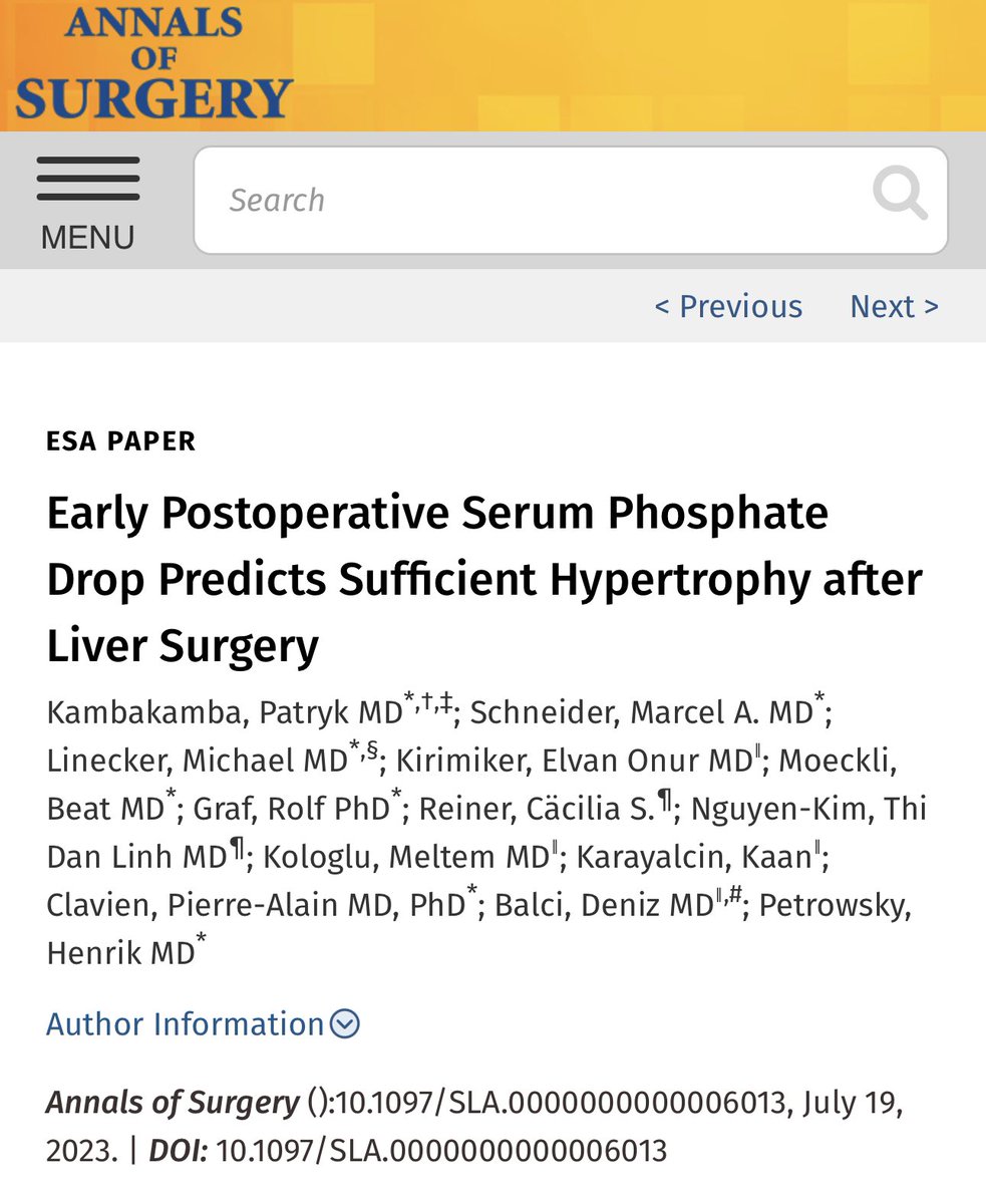 -the role of hypophosphatemia post liver resection (ALPPS and living liver donation
-use of phosphate drop as a surrogate marker for liver hypertrophy
-a bedside to bench approach confirming hypophosphatemia in patients, murine and in-vitro model @islsstudygroups @_ILTS_ @IHPBA