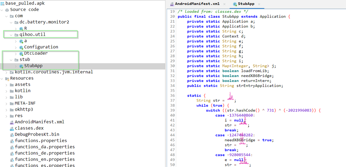 Loading up the APK into JADX to decompile the bytecode into Java, it's ...