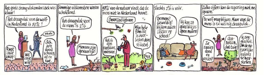 Slechts 2% van de natuur vindt dat mens in Nederland hoort. <a href="/AntonDingeman/">Anton Dingeman</a> #wolf via @ja_bakker 🐺