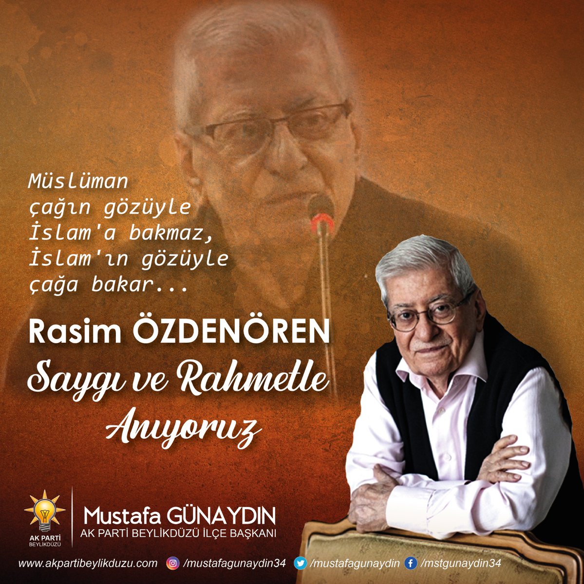 📍Müslüman çağın gözüyle İslam'a bakmaz, İslam'ın gözüyle çağa bakar...

Yedi Güzel Adam'ın son çınarı, Gül Yetiştiren Adam Rasim Özdenören'i vefatının yıl dönümünde saygıyla ve rahmetle anıyorum.

#RasimÖzdenören