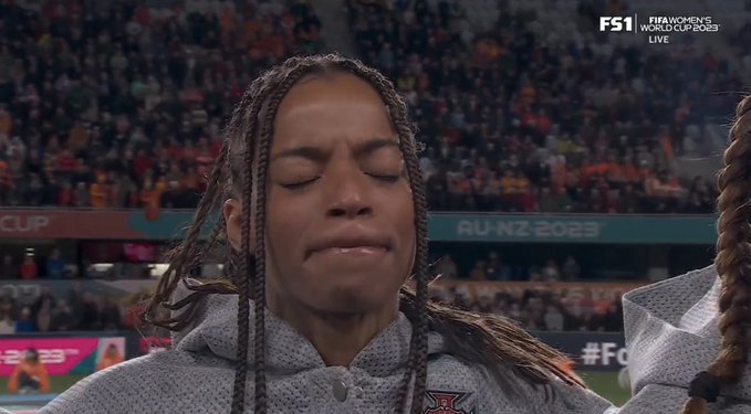Copa90's tweet photo. 🇵🇹 This is what it meant for Portugal to hear their anthem at their first ever Women's World Cup https://t.co/D40xuYzbiQ
