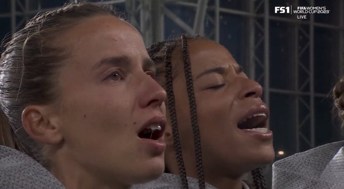 Copa90's tweet photo. 🇵🇹 This is what it meant for Portugal to hear their anthem at their first ever Women's World Cup https://t.co/D40xuYzbiQ