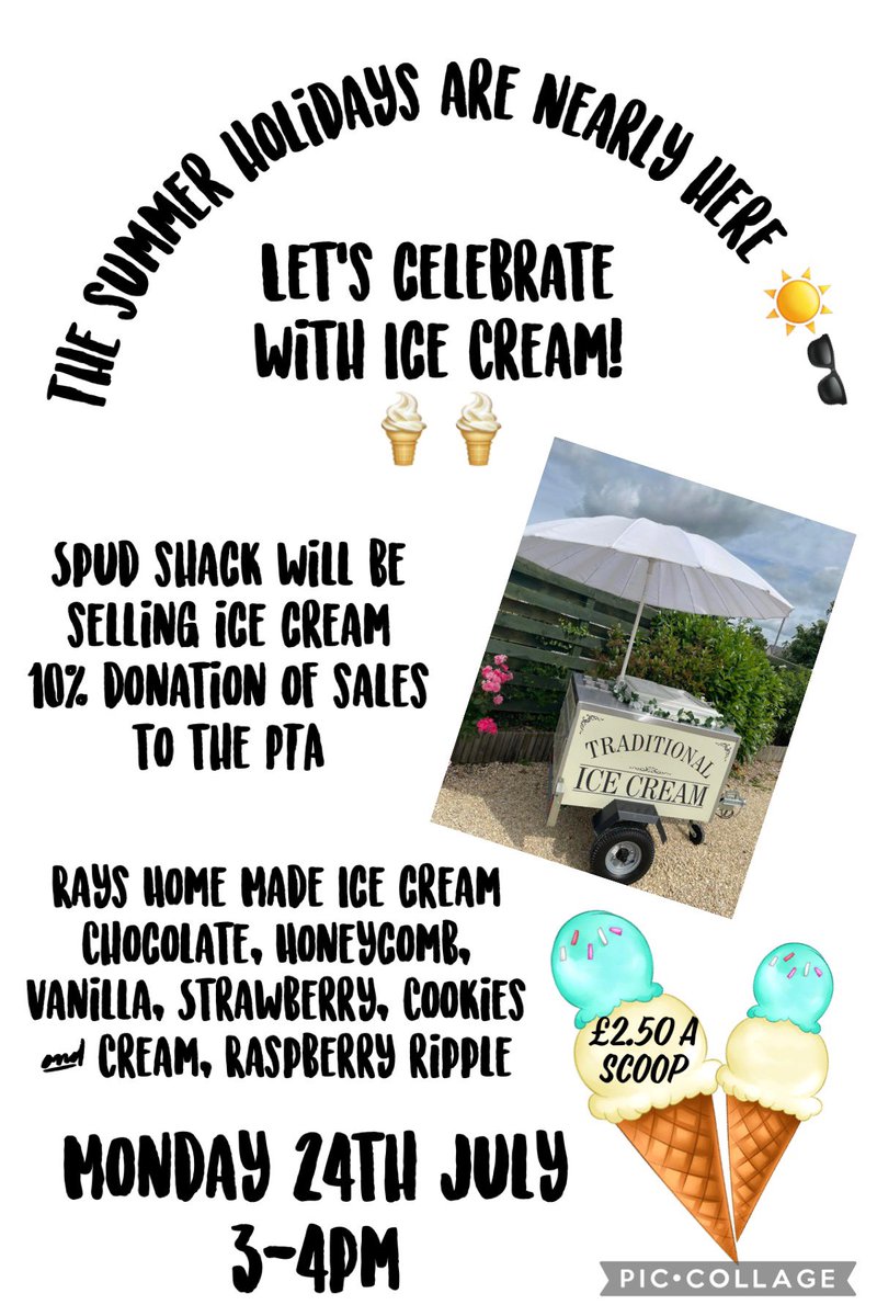 thecroftprimar1's tweet photo. It maybe STILL raining ☔️ but it’s only the beginning of the summer holidays!! ☀️🕶️ Don’t forget we have Spud shack selling ice cream 🍦 🍦 after school tomorrow (on the hatched area outside chipmunks) and out preloved uniform shop (all ages available) 3-4pm @TheCroftPrimary https://t.co/DK0M4sUHMn
