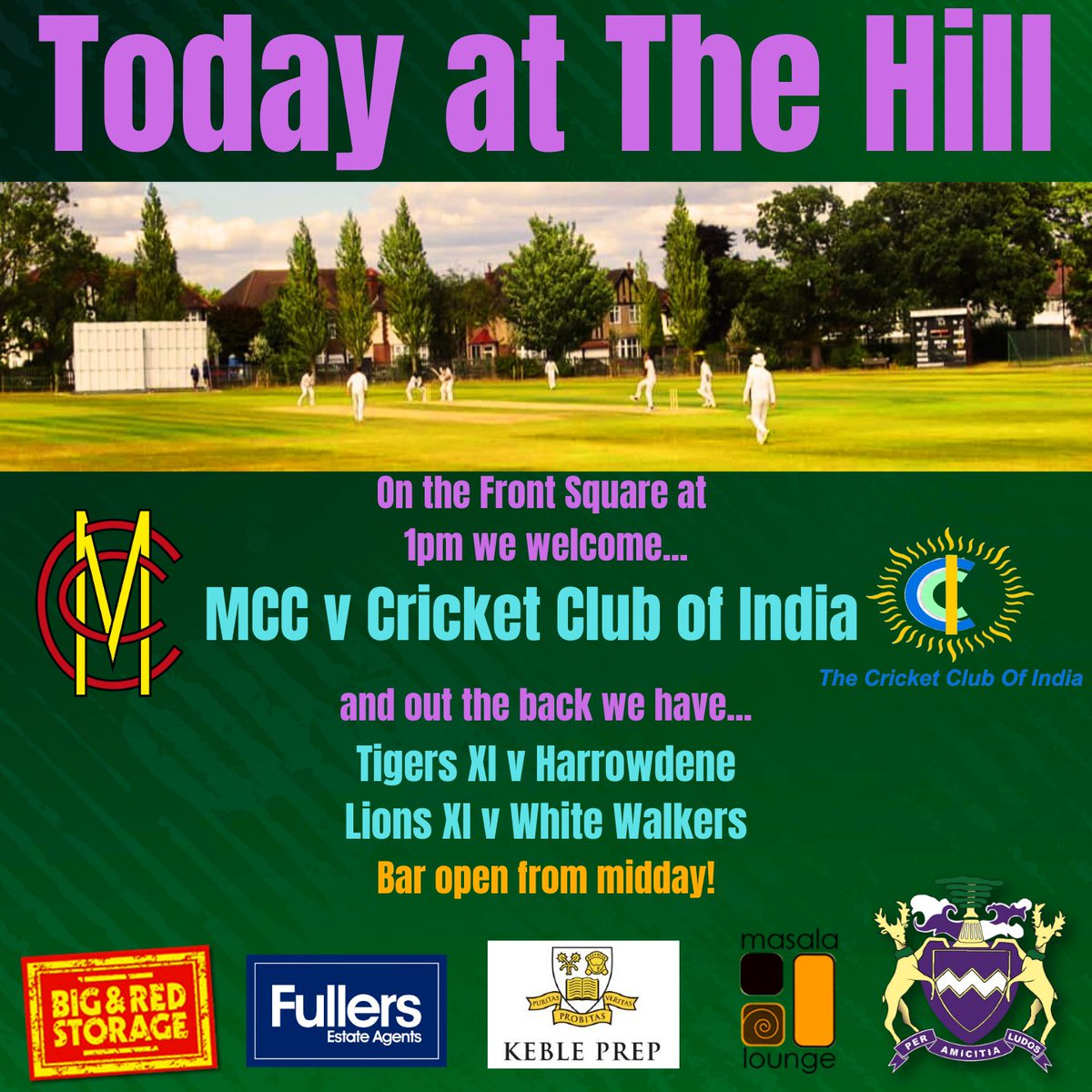 We extend a warm welcome to the MCC and the Cricket Club of India who play at our ground today. Yesterdays rain means a delayed start of 1pm...
.
.
.
#Cricket #LoveCricket #London #Middlesex #Cricketer #JoeRoot #ViratKohli #T20Cricket #MCC #CricketClubofIndia