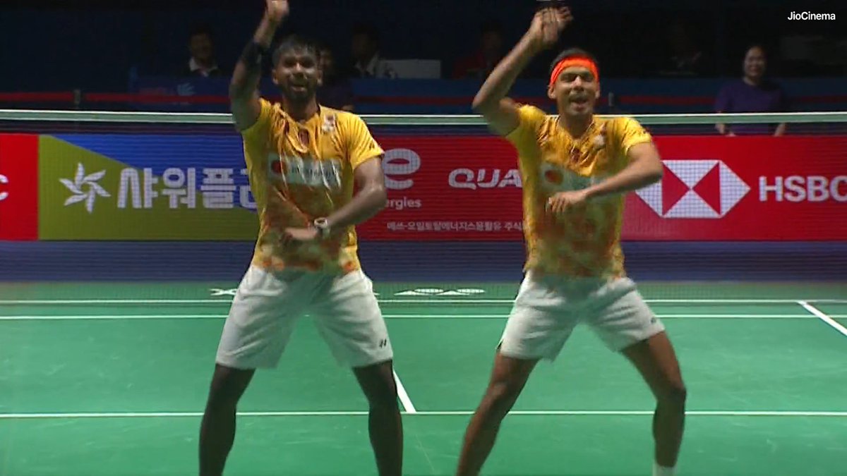 himantabiswa's tweet photo. Congratulations to @satwiksairaj and @Shettychirag04 on your impressive victory, clinching your 3rd #BWFWorldTour Super 500 title!
 
You two are truly inspiring. We not only enjoyed your superb performance but also the victory dance thereafter!
 
Keep it up!
 
@BAI_Media https://t.co/fvfnzguvzU
