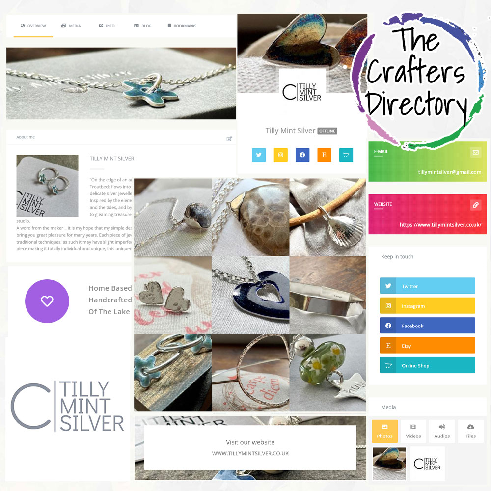 Welcome to a new member of The Crafters Directory @tillymintsilver 😊 Visit their listing on thecraftersdirectory.co.uk/tillymintsilver Are you a UK crafter or creative? Why not join them and other amazing creatives for just £10 per year thecraftersdirectory.co.uk #CraftBizParty #HandmadeHour