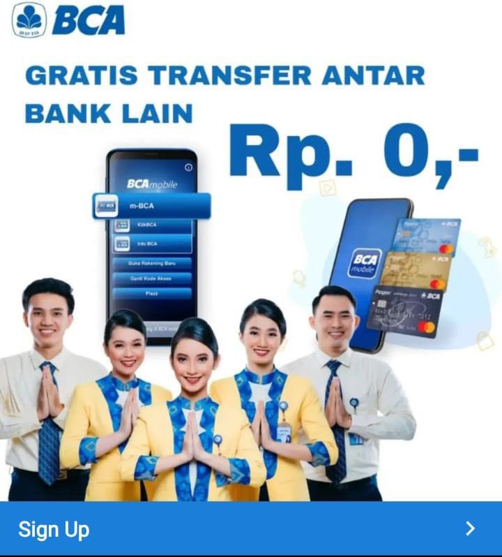 Naz_lira's tweet photo. 𝐈𝐍𝐅𝐎𝐑𝐌𝐀𝐒𝐈

Dear Bapak Ibu Nasabah BCA, Apabila Bapak/Ibu melihat iklan seperti gambar ini di media sosial, harap berhati-hati. Ini adalah bentuk penipuan jenis baru. Apabila Anda klik “𝙎𝙞𝙜𝙣 𝙐𝙥”, maka proses selanjutnya HP Anda akan di hack. Mohon selalu waspada 🙏🏻🙏🏻.
@HaloBCA
@BankBCA 
#waspadapenipuan
