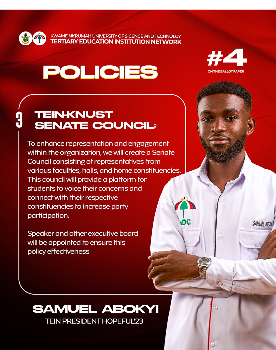AnnanPerry's tweet photo. TEIN-KNUST must be led by a young visionary man who is ready to win all the polling stations for John Mahama and NDC. Vote for @SamuelAbokyi1 as your president. https://t.co/DNinMsAUQ4