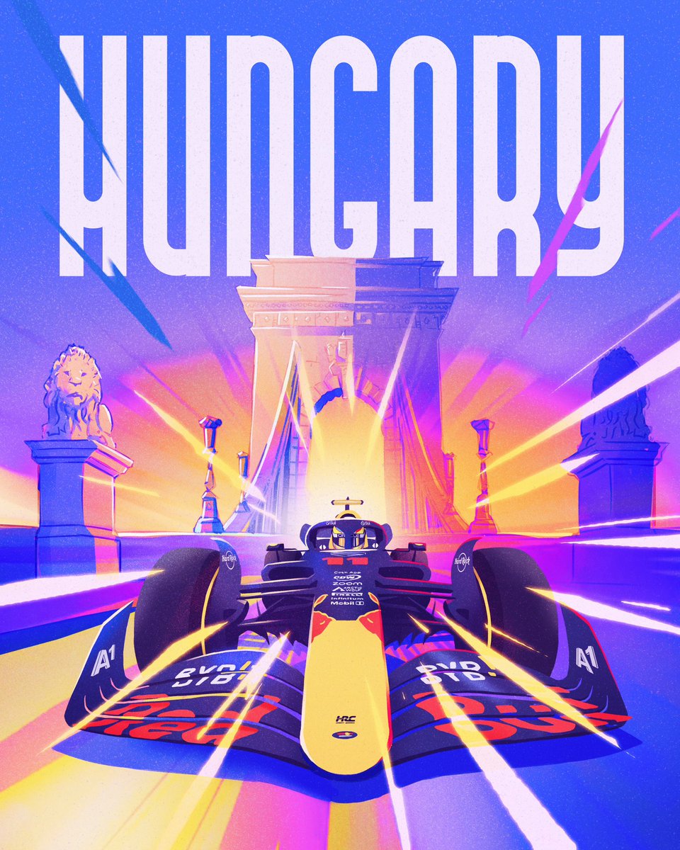 ARTomGriffiths's tweet photo. The Bulls in Budapest!

New race poster for @redbullracing 💪🇭🇺 https://t.co/xdTP6I42O5